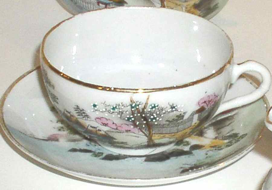 JAP778 Flat Cup & Saucer Set by Japan-1