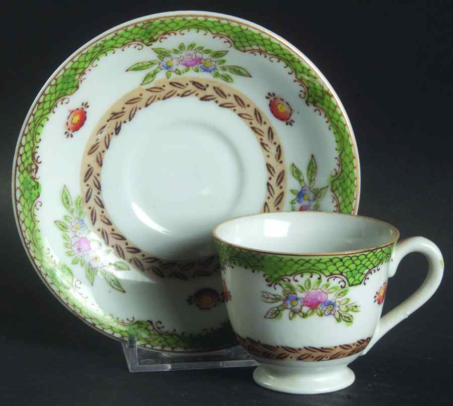 JAP781 Footed Demitasse Cup & Saucer Set by Japan-1