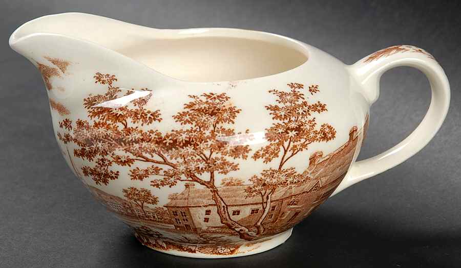 English Village Brown Creamer by Japan-1
