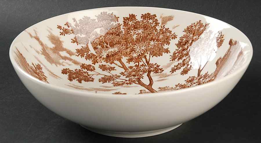 English Village Brown 8" Round Vegetable Bowl by Japan-1