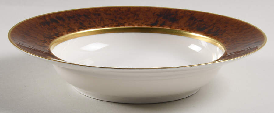 Tortoise (Gold Trim) Rim Soup Bowl by Jaune de Chrome-1