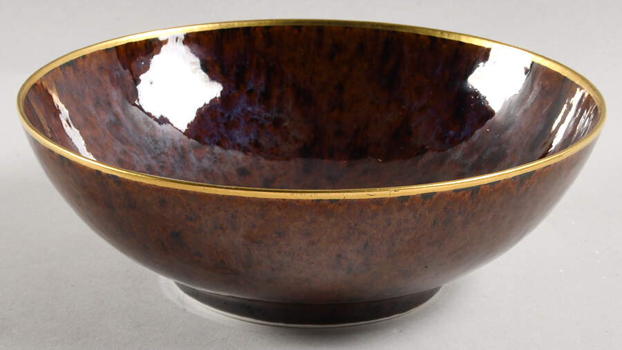 Tortoise (Gold Trim) Coupe Soup Bowl by Jaune de Chrome-1