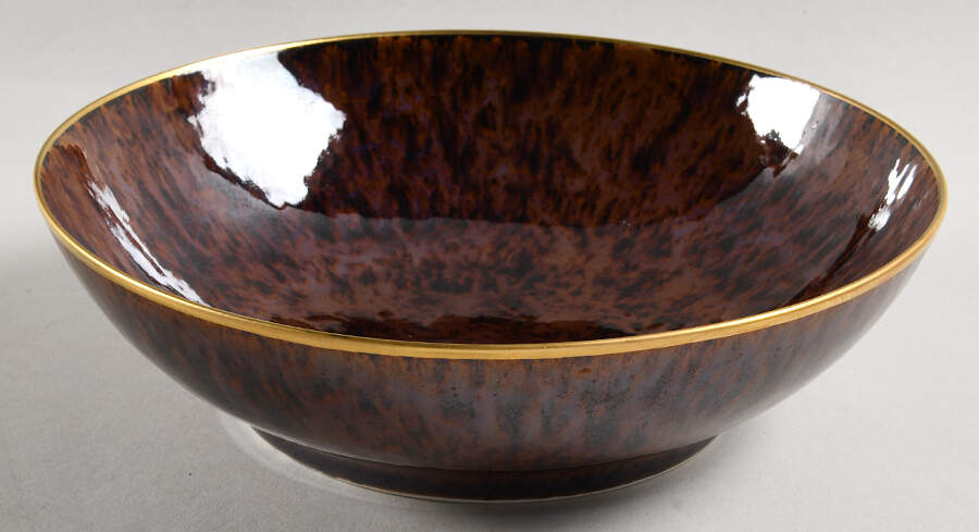 Tortoise (Gold Trim) 7" Salad Serving Bowl by Jaune de Chrome-1