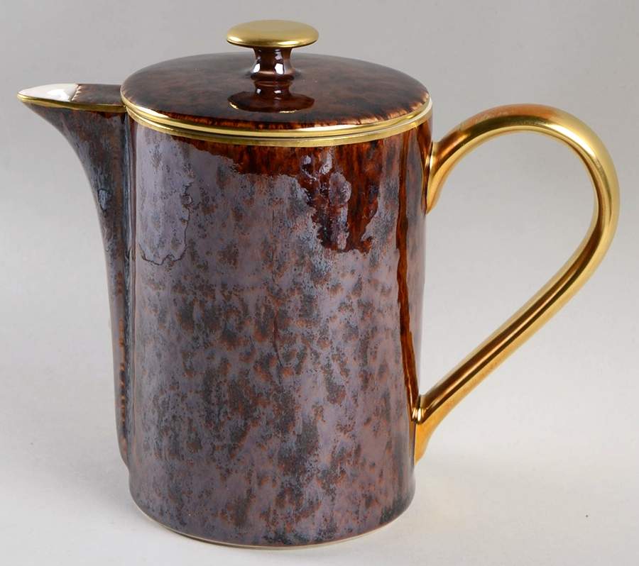 Tortoise (Gold Trim) Tea/Coffee Pot & Lid by Jaune de Chrome-1