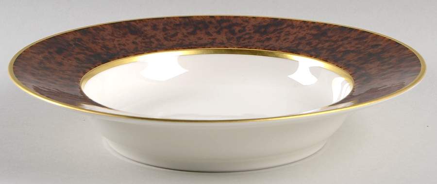 Tortoise (Gold Trim) Large Rim Soup Bowl by Jaune de Chrome-1