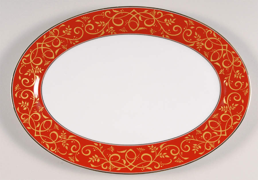 Chambour Red 12" Oval Serving Platter by JCPenney-1