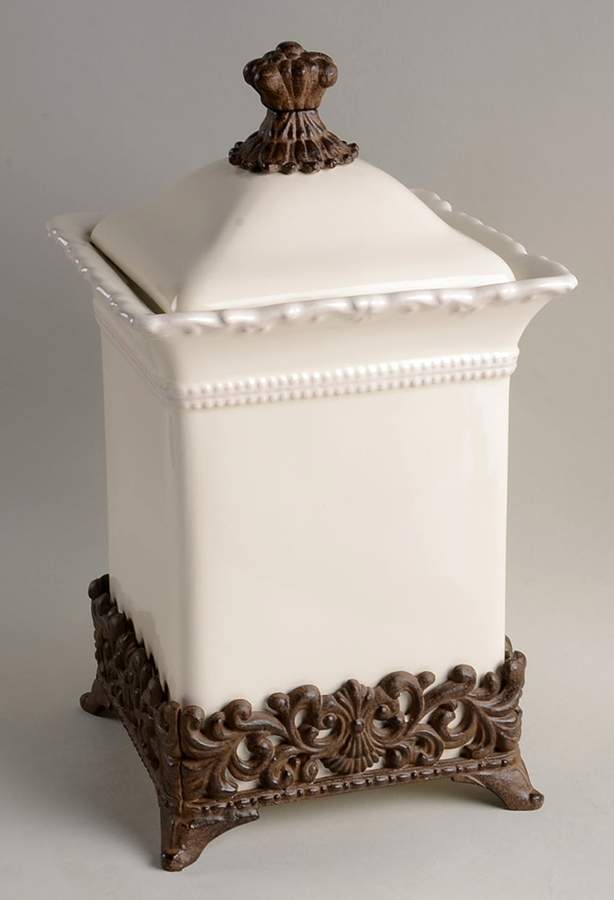 Foret Large Canister W/Metal Base by JCPenney-1