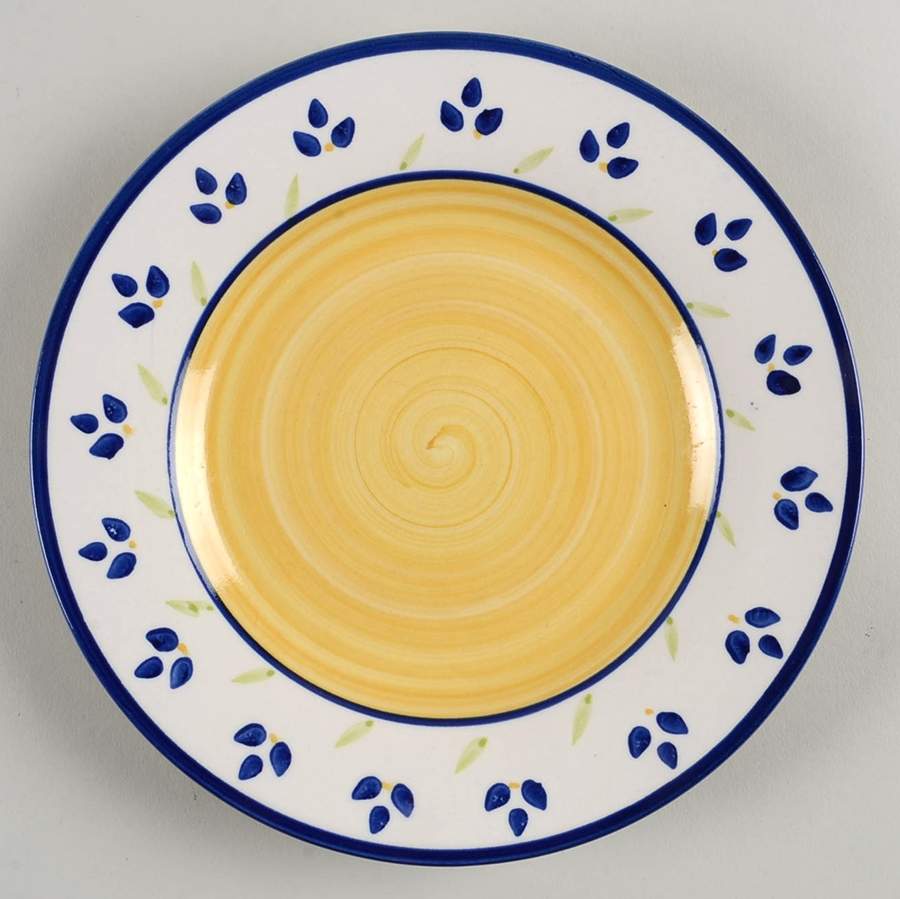 Color Strokes (Blue Leaves) Salad Plate by JCPenney-1