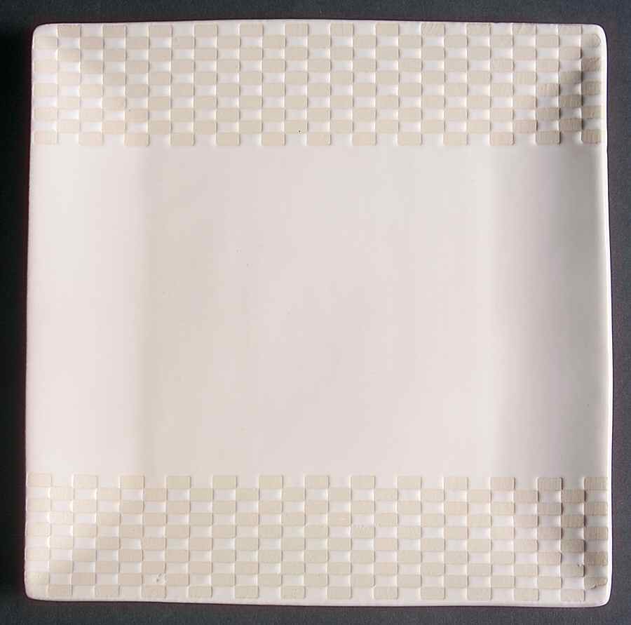 Crisscross White Square Salad Plate by Joseph Abboud-1