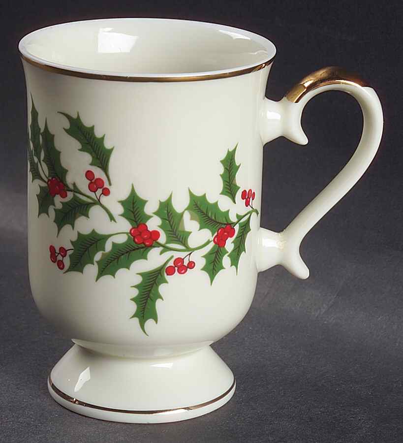Holly Cream Footed Mug by Japan-1