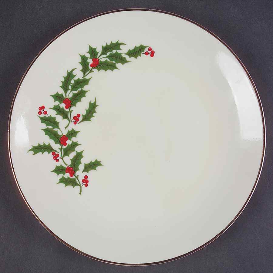 Holly Cream Salad Plate by Japan-1