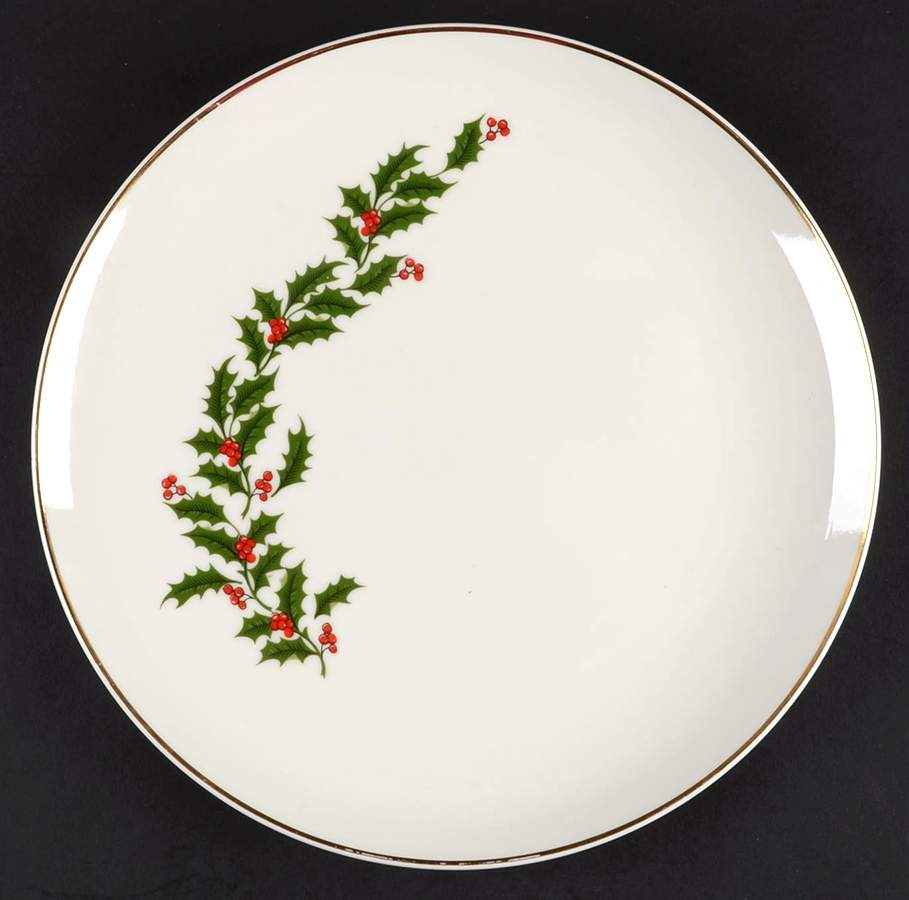 Holly Cream Dinner Plate by Japan-1