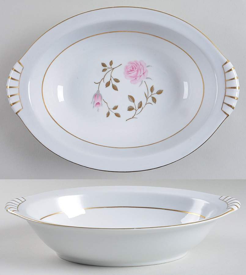 Garden Rose 11" Oval Vegetable Bowl by Japan-1