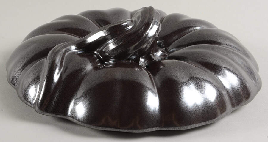 Pewter Stoneware Lid for Figural Pumpkin Bowl by Juliska Ceramics-1