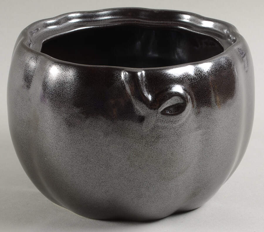 Pewter Stoneware Small Figural Pumpkin Bowl No Lid by Juliska Ceramics-1