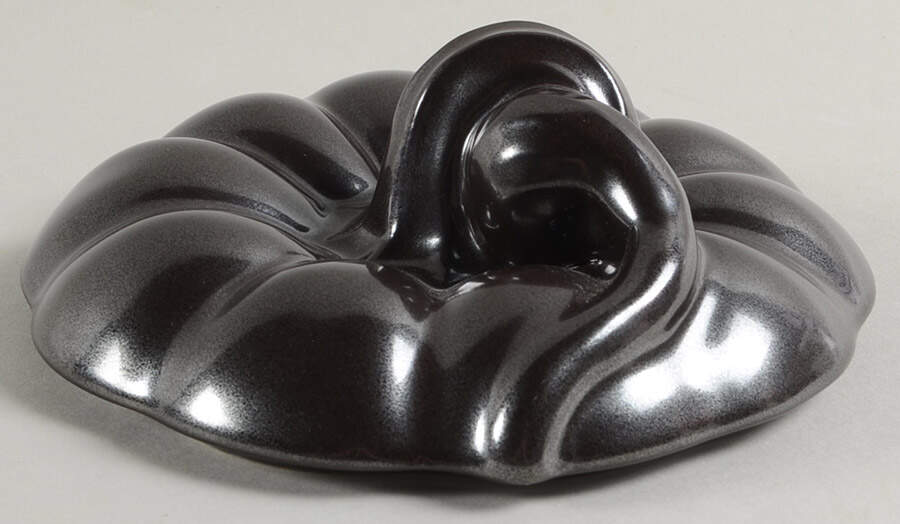 Pewter Stoneware Lid for Small Figural Pumpkin Bowl by Juliska Ceramics-1