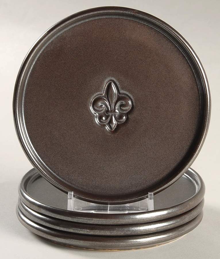 Pewter Stoneware Coaster - Set of 4 by Juliska Ceramics-1