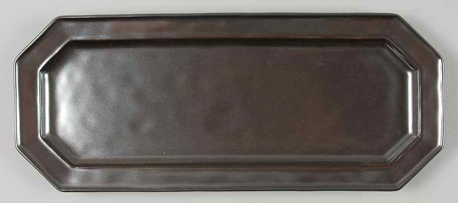 Pewter Stoneware 13" Rectangular Tray (For Hostess Set) by Juliska Ceramics-1