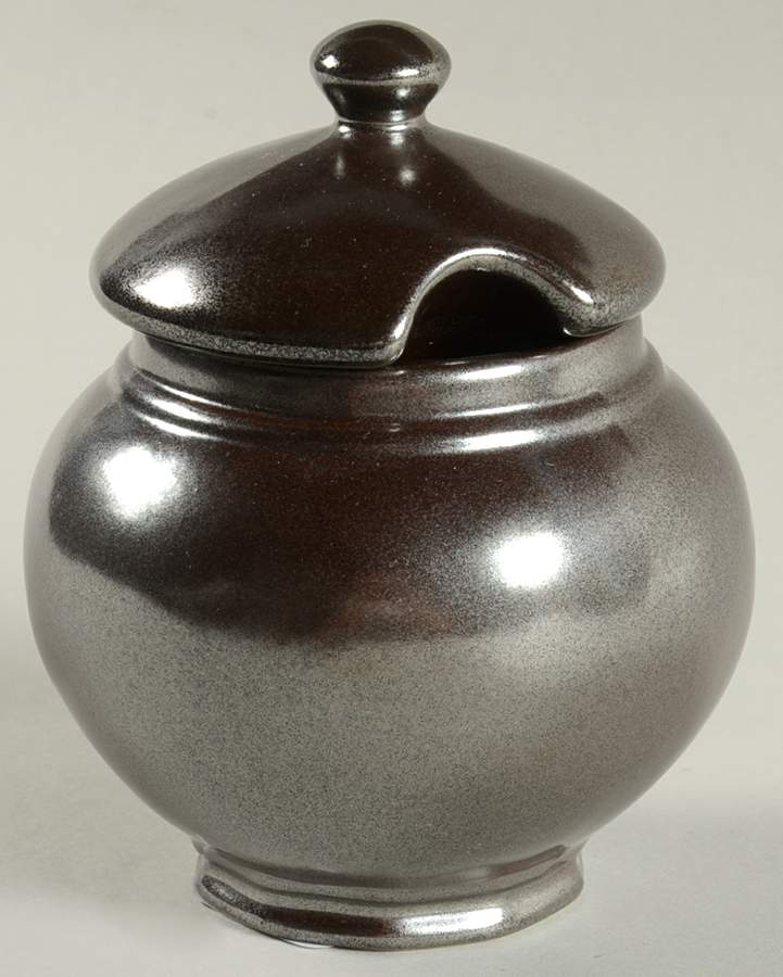 Pewter Stoneware Sugar Bowl & Lid by Juliska Ceramics-1