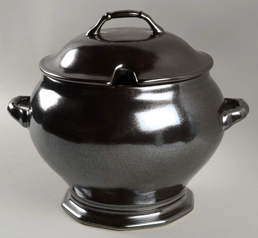 Pewter Stoneware Tureen &  Lid by Juliska Ceramics-1