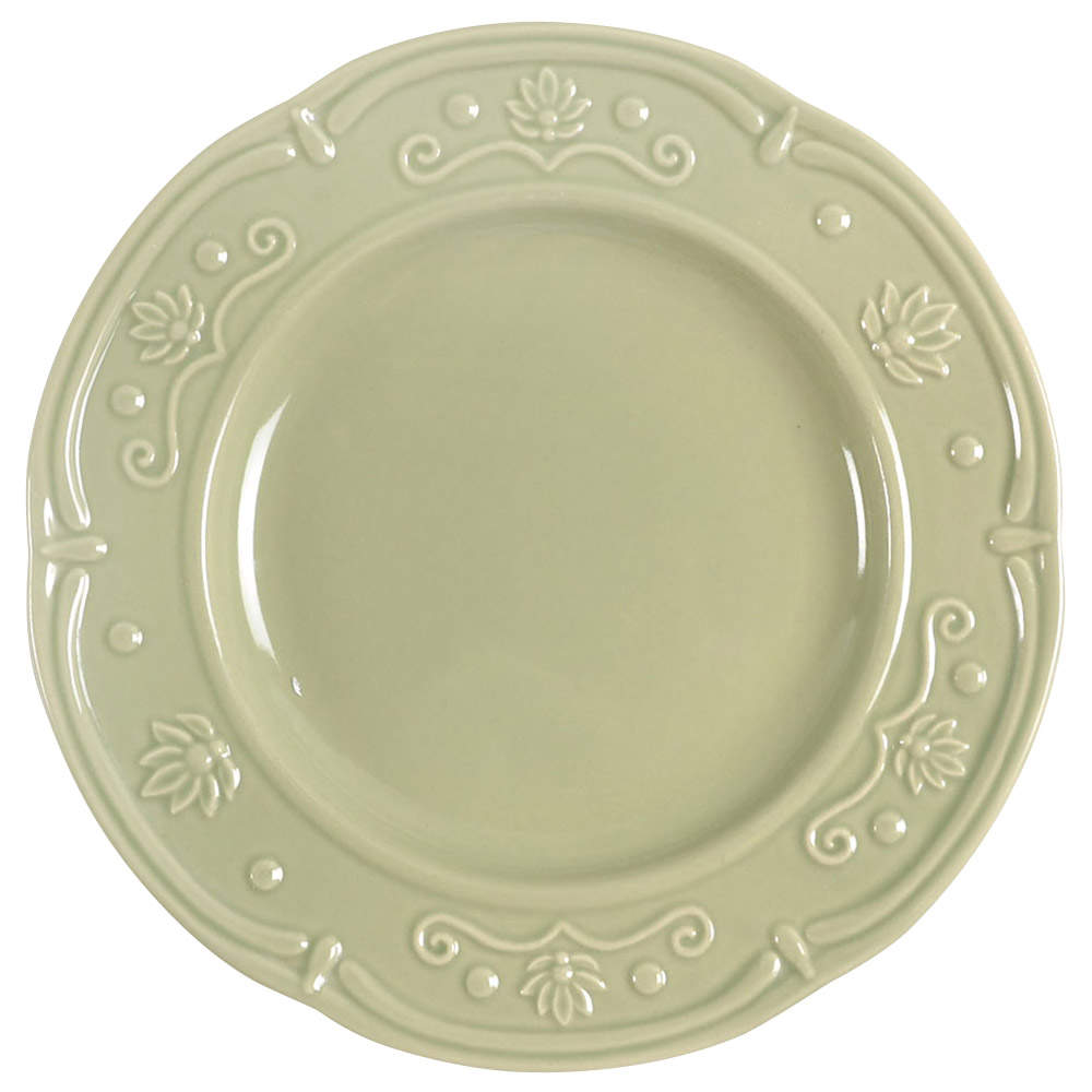 Scalloped Floral Green Salad Plate by Jaclyn Smith-1