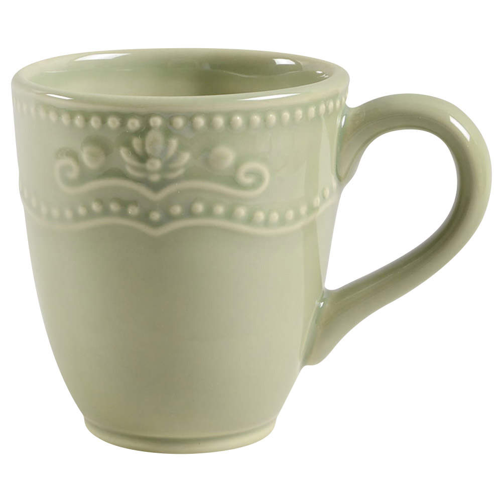Scalloped Floral Green Mug by Jaclyn Smith-1