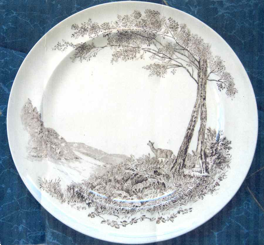 Home Views Dinner Plate by George Jones & Sons-1