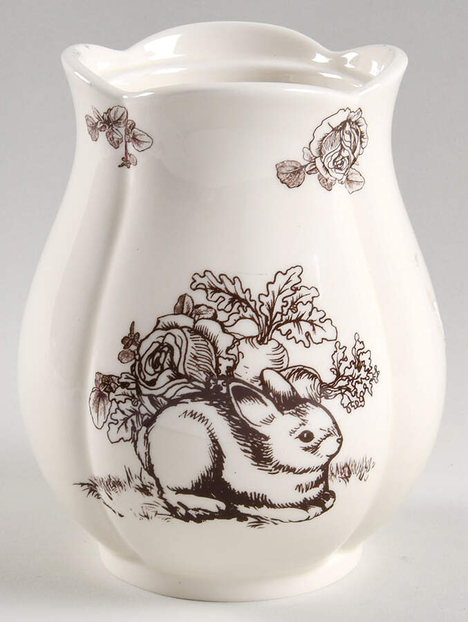 Bunny Toile Brown Small Canister No Lid by Jay Willfred-1