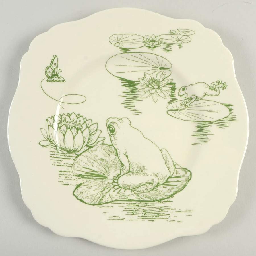 Frog Toile Square Luncheon Plate by Jay Willfred-1