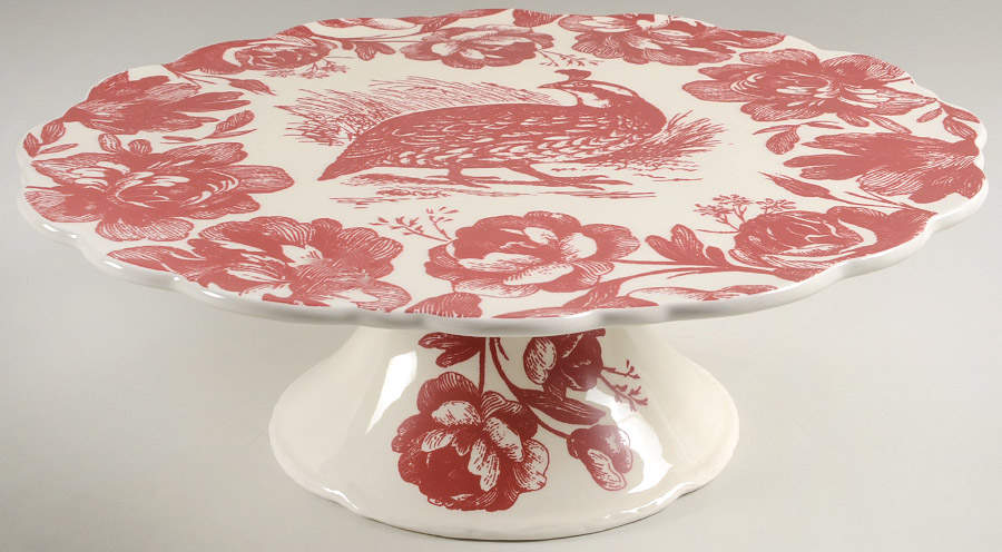 Woodland Toile 13" Diameter Pedestal Cake Stand by Jay Willfred-1