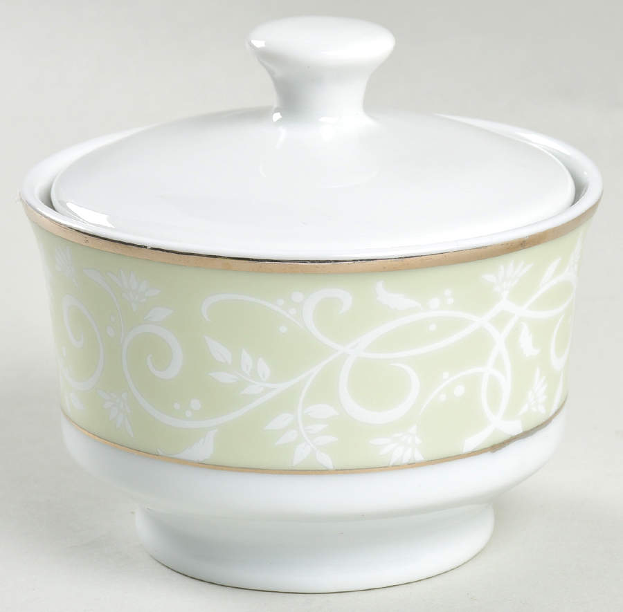 Chambour Green Sugar Bowl & Lid by JCPenney-1