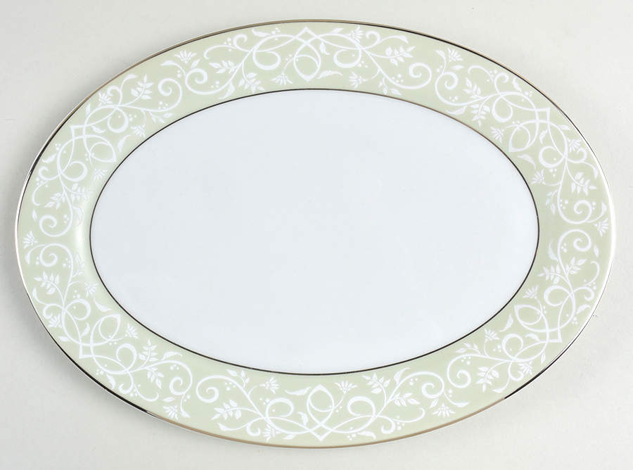 Chambour Green 12" Oval Serving Platter by JCPenney-1