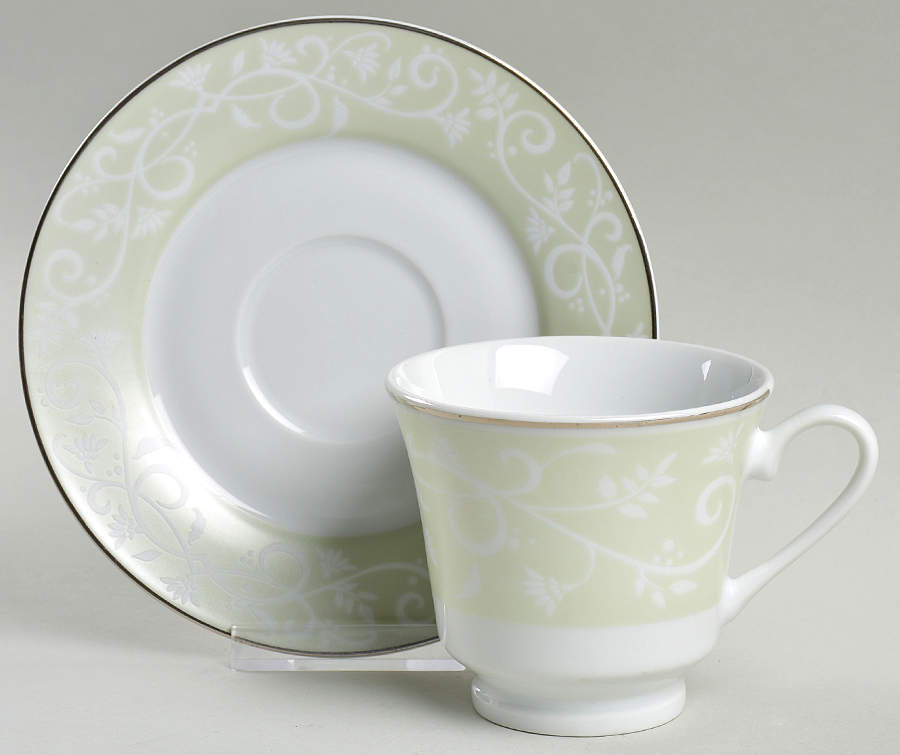 Chambour Green Footed Cup & Saucer Set by JCPenney-1
