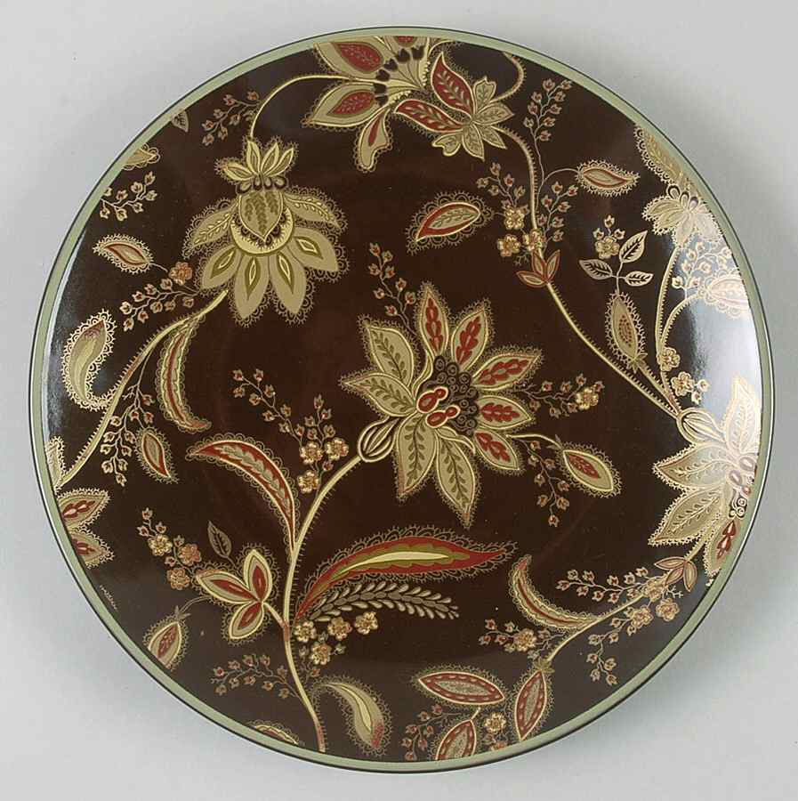 Turkish Floral Brown Salad Plate by Jaclyn Smith-1