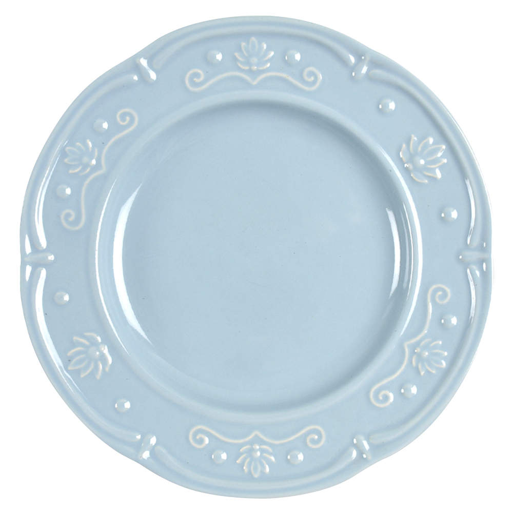 Scalloped Floral Blue Salad Plate by Jaclyn Smith-1