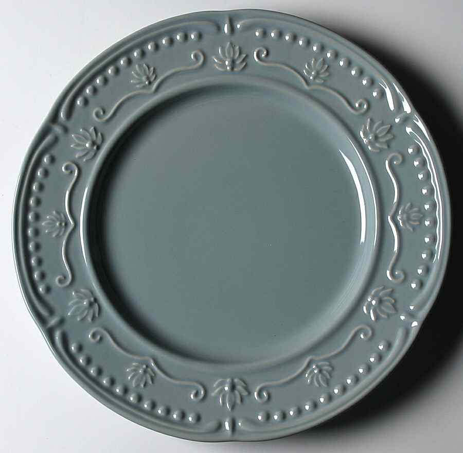 Scalloped Floral Blue Dinner Plate by Jaclyn Smith-1