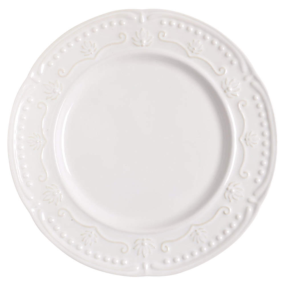 Scalloped Floral White Dinner Plate by Jaclyn Smith-1