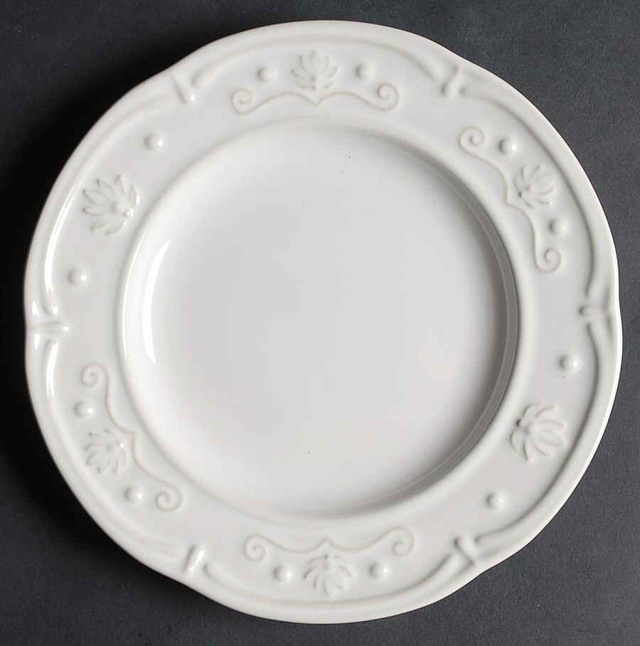 Scalloped Floral White Salad Plate by Jaclyn Smith-1