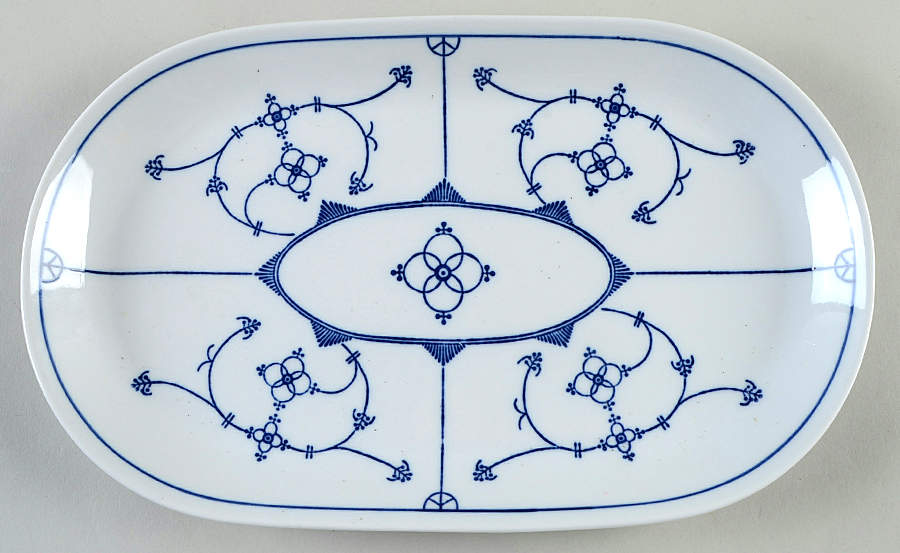Blau Saks 12" Oval Serving Platter by Jaeger-1