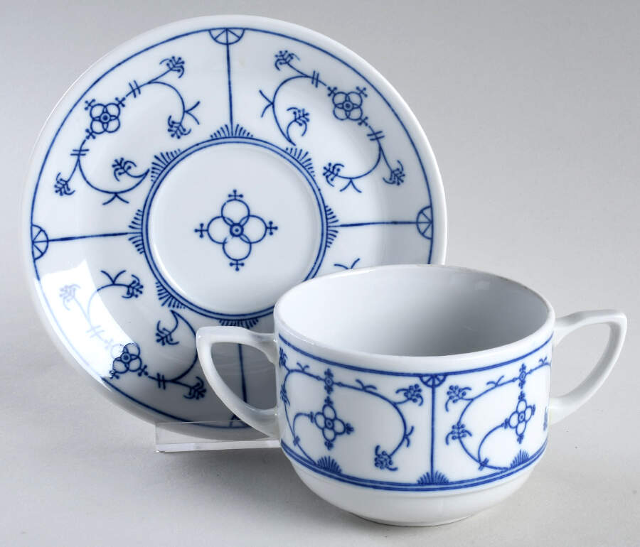 Blau Saks Flat Cream Soup Bowl & Saucer Set by Jaeger-1