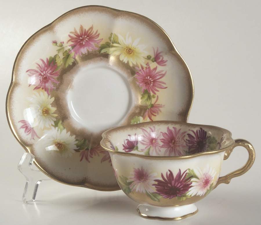 Tc264 Footed Cup & Saucer Set by George Jones & Sons-1