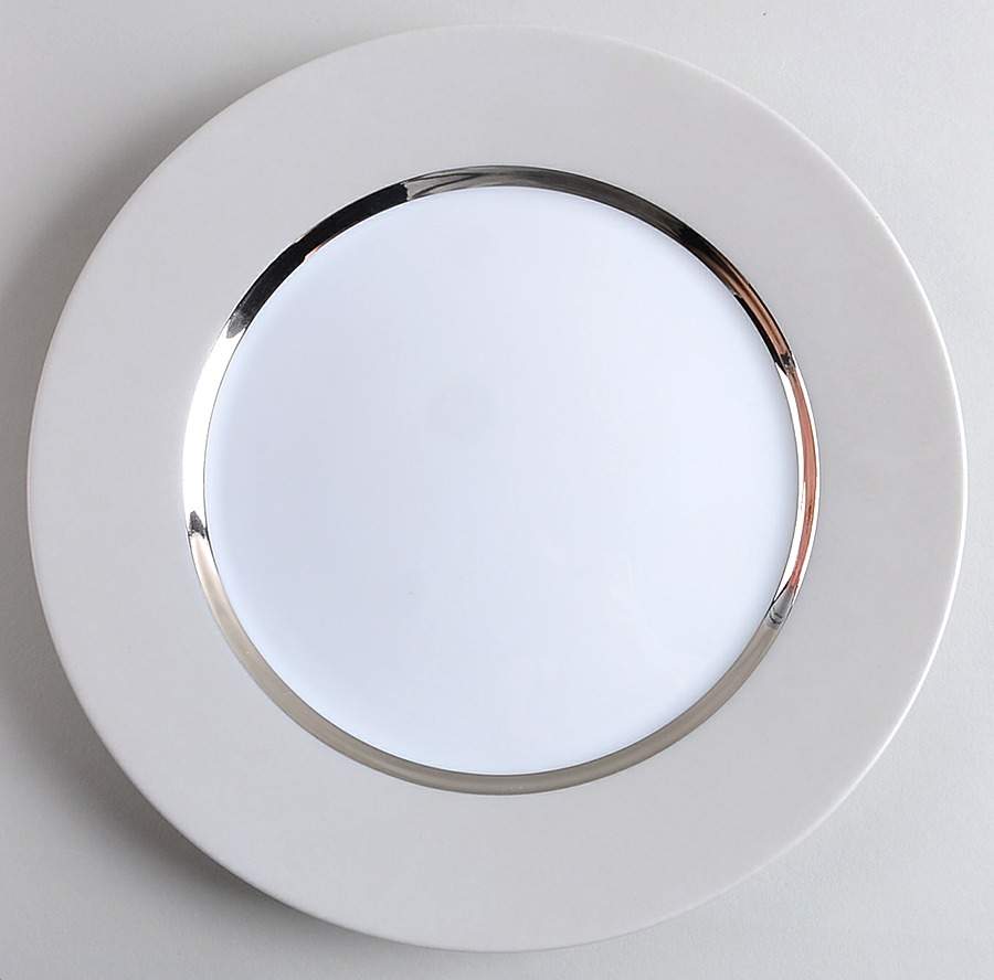 Tentation Metallic Silver Dinner Plate by Jammet Seignolles-1
