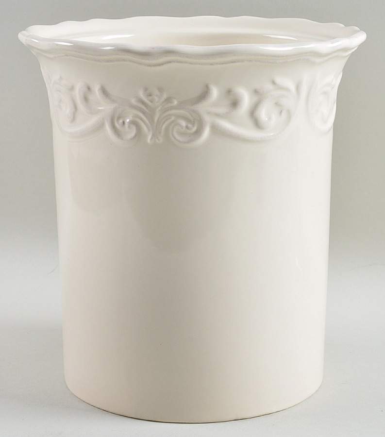 Corvella Ivory Medium Canister No Lid or Metal Stand by JCPenney-1