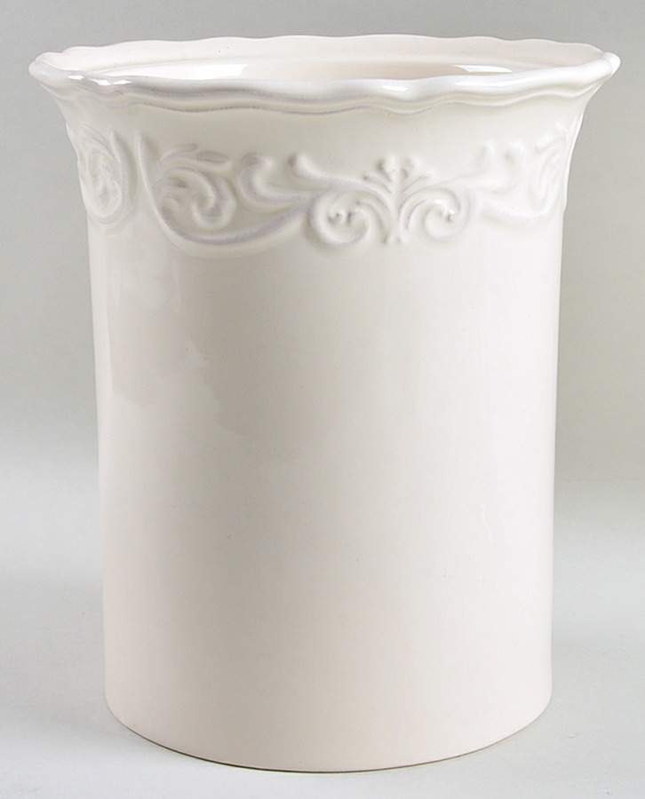 Corvella Ivory Large Canister, No Lid Or Metal Stand by JCPenney-1
