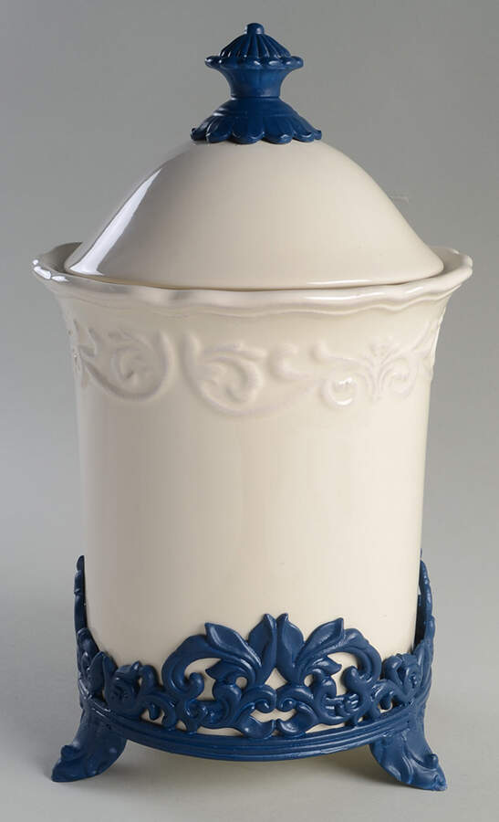 Corvella Ivory Med Canister W/Mtl Stand (Stand Fits All Canister) by JCPenney-1