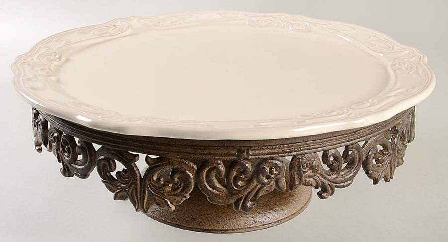 Corvella Ivory Cake Plate & Metal Stand by JCPenney-1