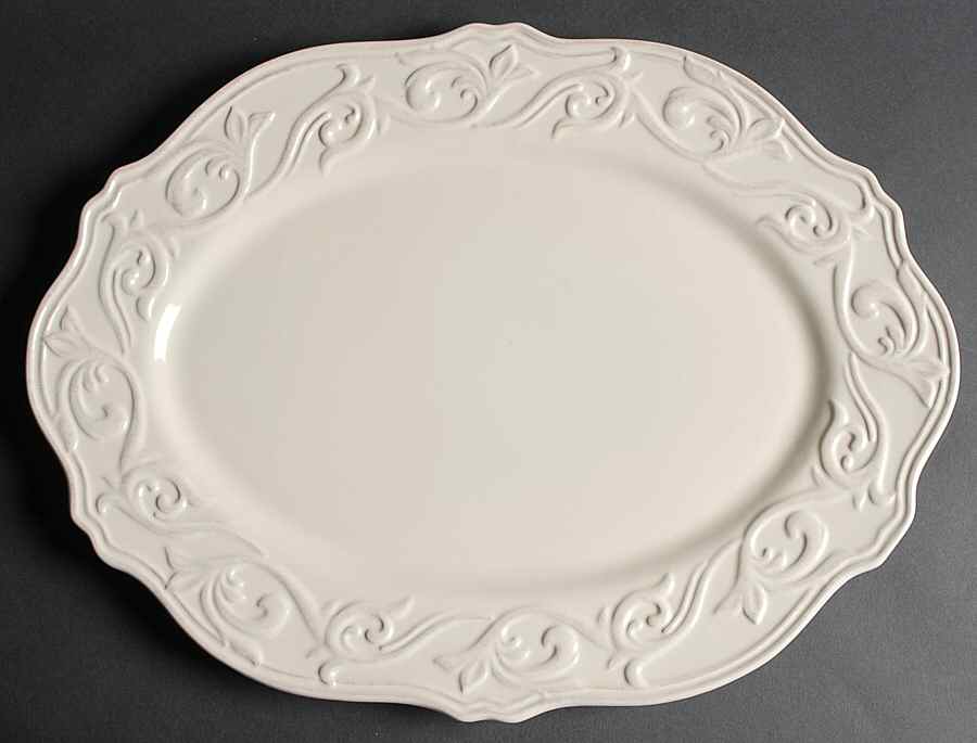 Corvella Ivory 18" Oval Serving Platter by JCPenney-1