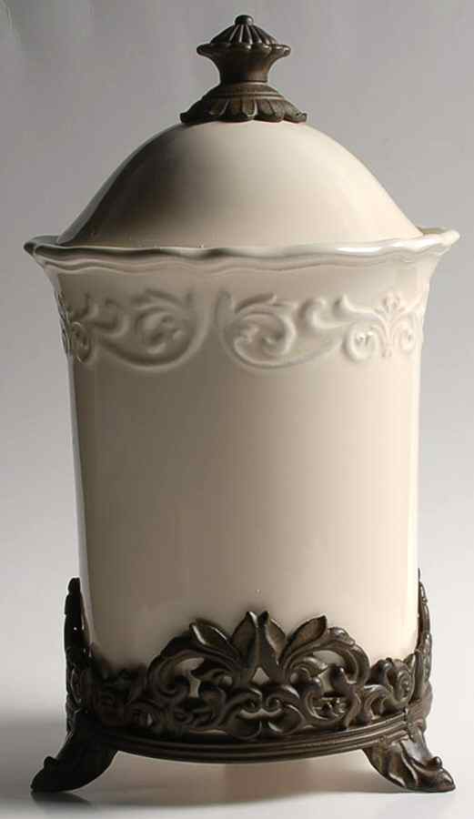 Corvella Ivory Lg Canister w/Mtl Stand (Stand Fits All Canisters) by JCPenney-1