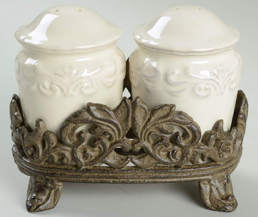 Corvella Ivory Salt & Pepper w/Metal Stand by JCPenney-1
