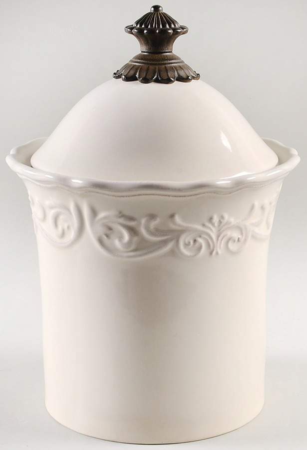 Corvella Ivory Small Canister & Lid No Metal Stand by JCPenney-1